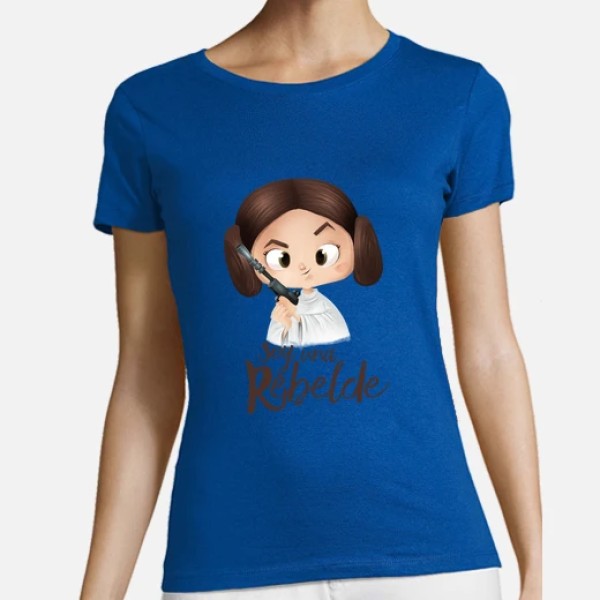 Rebelde-mujer, manga corta, blanca, calidad premium