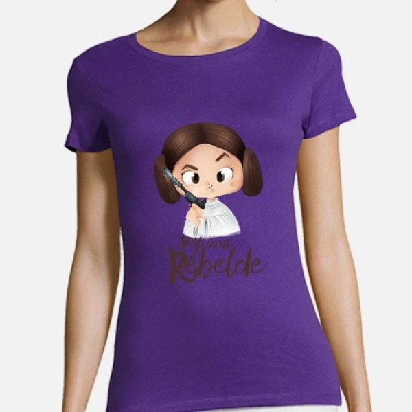 Rebelde-mujer, manga corta, blanca, calidad premium