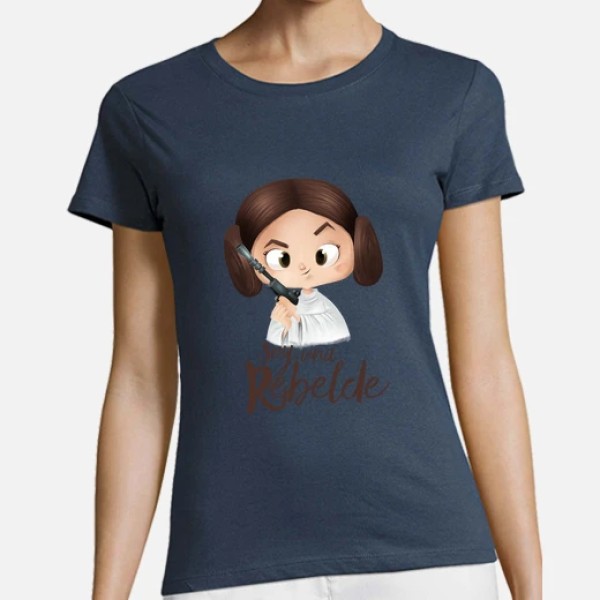 Rebelde-mujer, manga corta, blanca, calidad premium