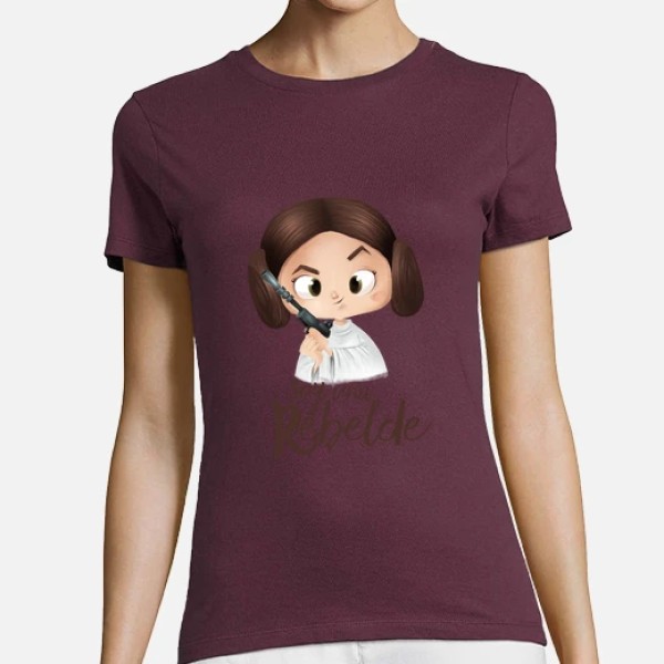 Rebelde-mujer, manga corta, blanca, calidad premium