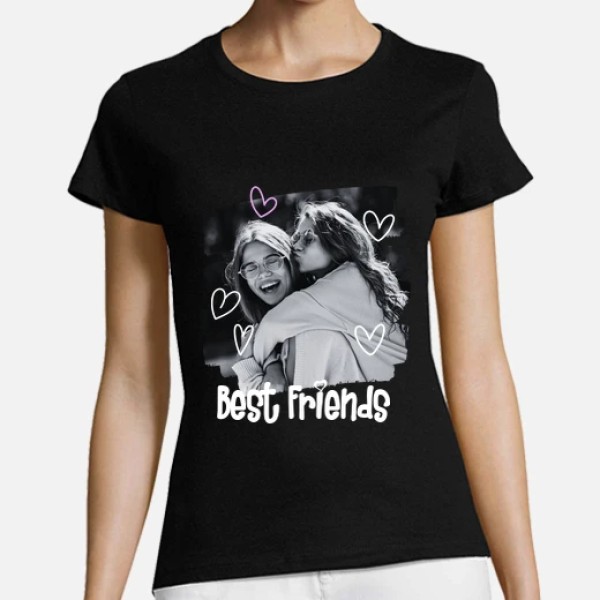 camiseta best friends foto texto personalizable