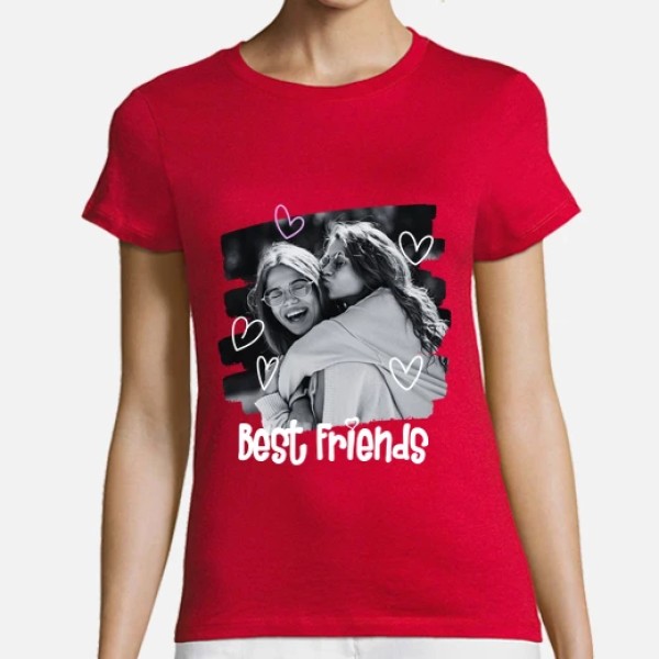 camiseta best friends foto texto personalizable