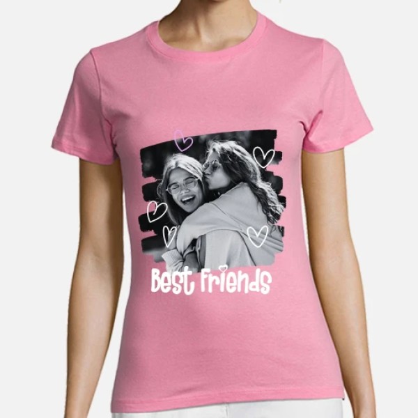 camiseta best friends foto texto personalizable