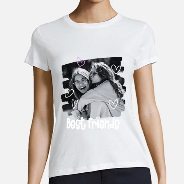 camiseta best friends foto texto personalizable