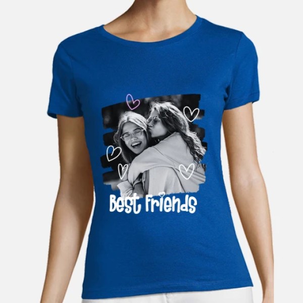 camiseta best friends foto texto personalizable