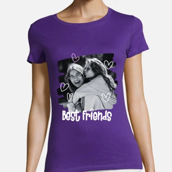 camiseta best friends foto texto personalizable