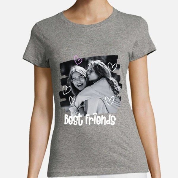 camiseta best friends foto texto personalizable