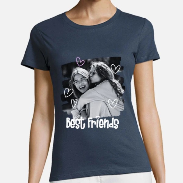 camiseta best friends foto texto personalizable