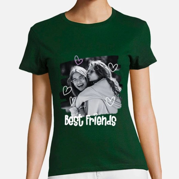 camiseta best friends foto texto personalizable