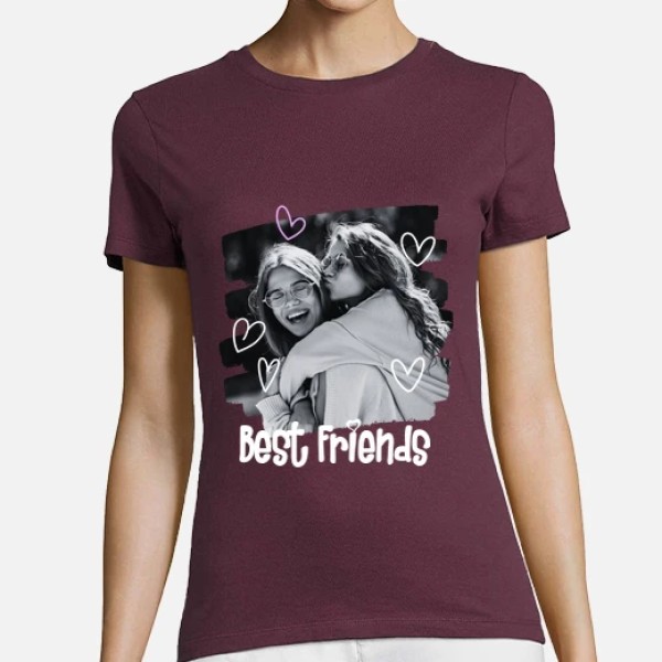 camiseta best friends foto texto personalizable