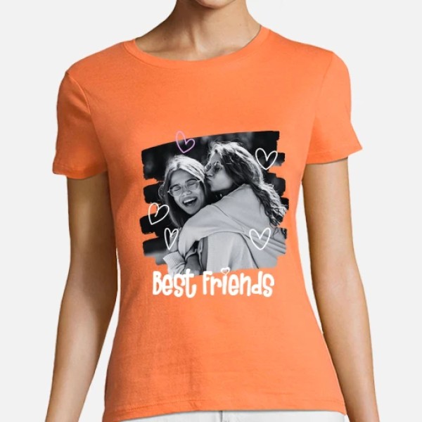 camiseta best friends foto texto personalizable