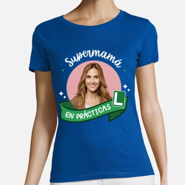 camiseta supermamu00e1 en pru00e1cticas foto personalizable