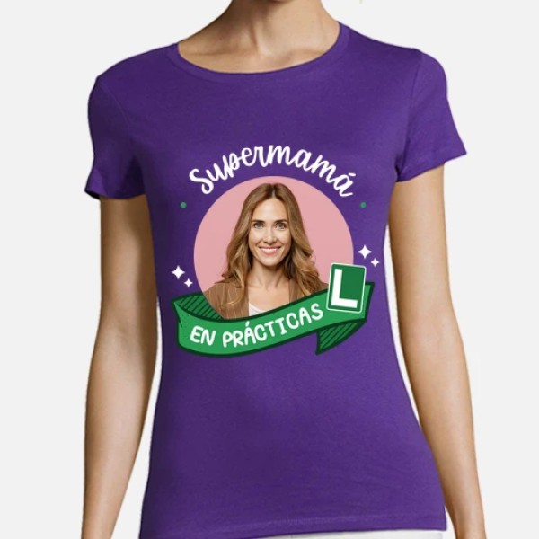 camiseta supermamu00e1 en pru00e1cticas foto personalizable