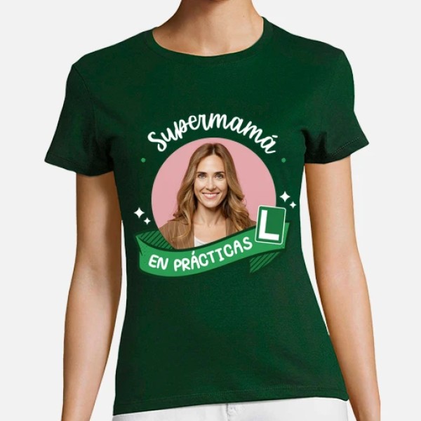 camiseta supermamu00e1 en pru00e1cticas foto personalizable