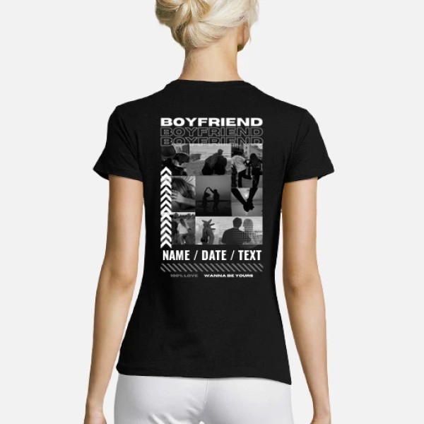 Camiseta boyfriend con foto personalizable regalos para tu novia