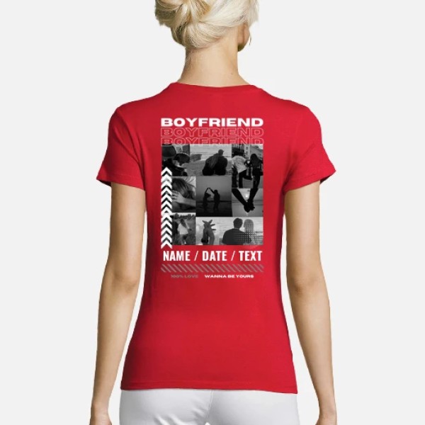 Camiseta boyfriend con foto personalizable regalos para tu novia