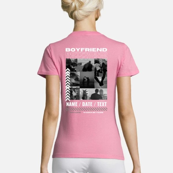 Camiseta boyfriend con foto personalizable regalos para tu novia