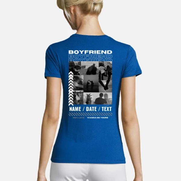Camiseta boyfriend con foto personalizable regalos para tu novia