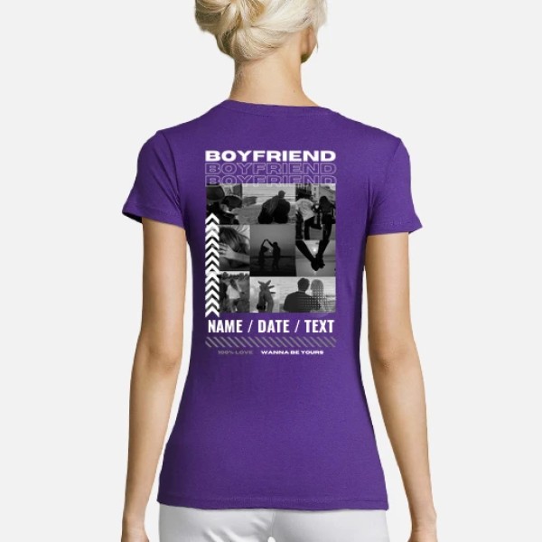 Camiseta boyfriend con foto personalizable regalos para tu novia