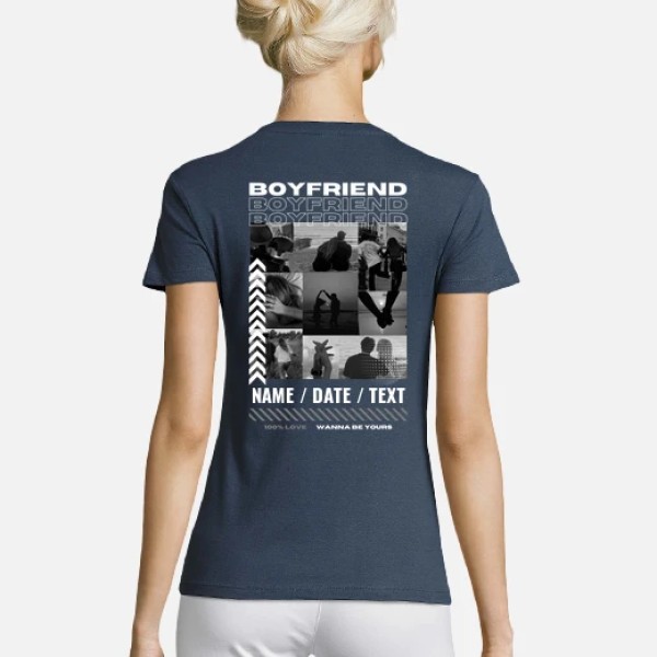 Camiseta boyfriend con foto personalizable regalos para tu novia