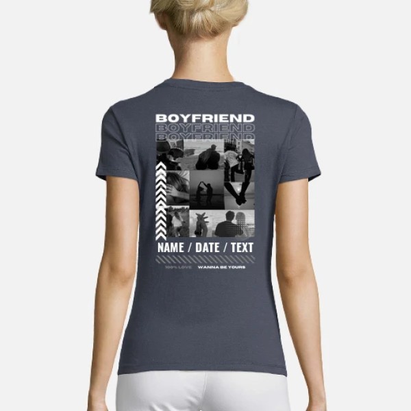 Camiseta boyfriend con foto personalizable regalos para tu novia
