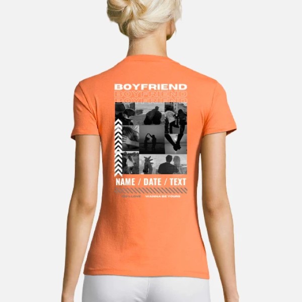 Camiseta boyfriend con foto personalizable regalos para tu novia
