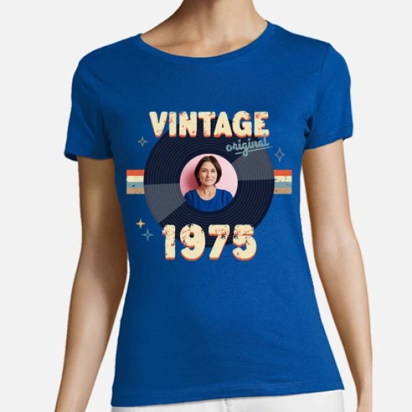 camiseta vintage 1975 foto personalizable