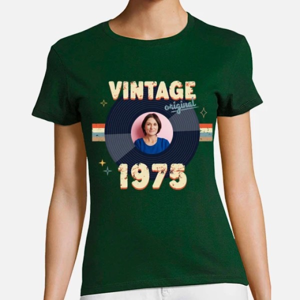 camiseta vintage 1975 foto personalizable