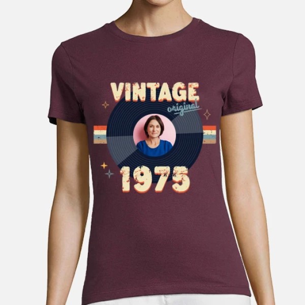 camiseta vintage 1975 foto personalizable