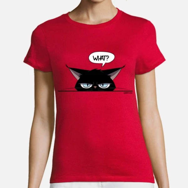 Camiseta mujer grumpy black cat