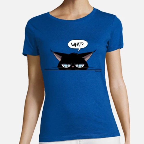 Camiseta mujer grumpy black cat
