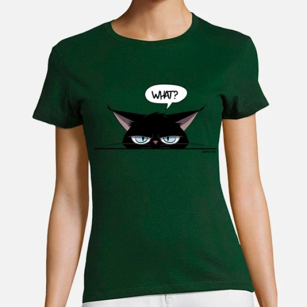 Camiseta mujer grumpy black cat
