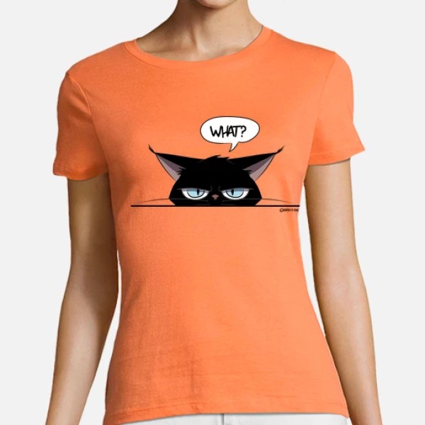 Camiseta mujer grumpy black cat