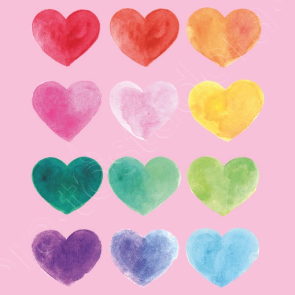 Corazones de colores