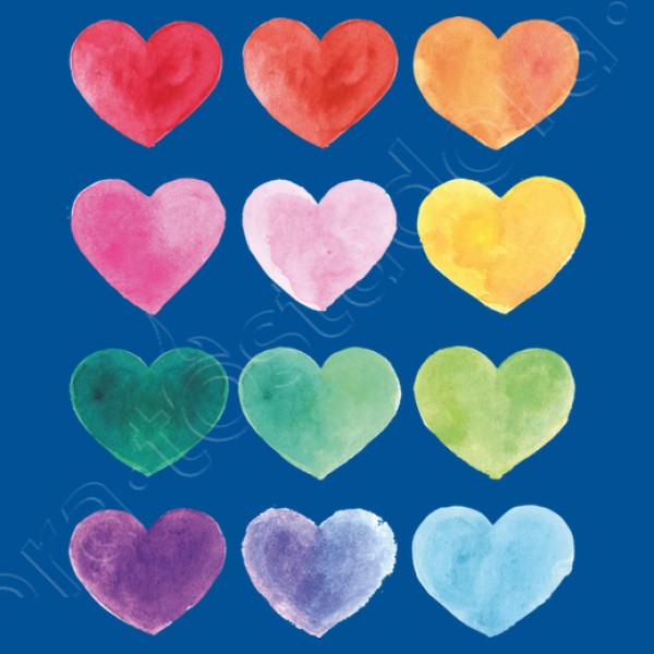 Corazones de colores