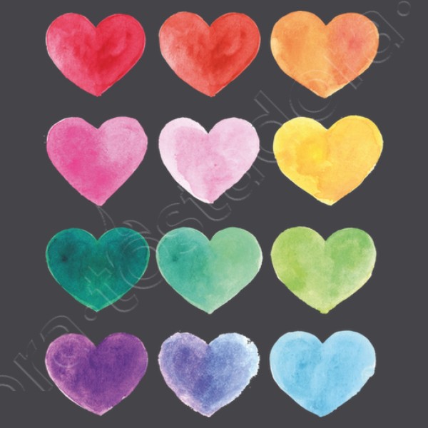 Corazones de colores