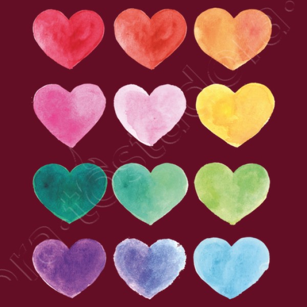Corazones de colores