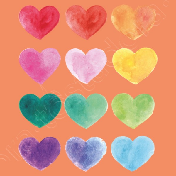 Corazones de colores