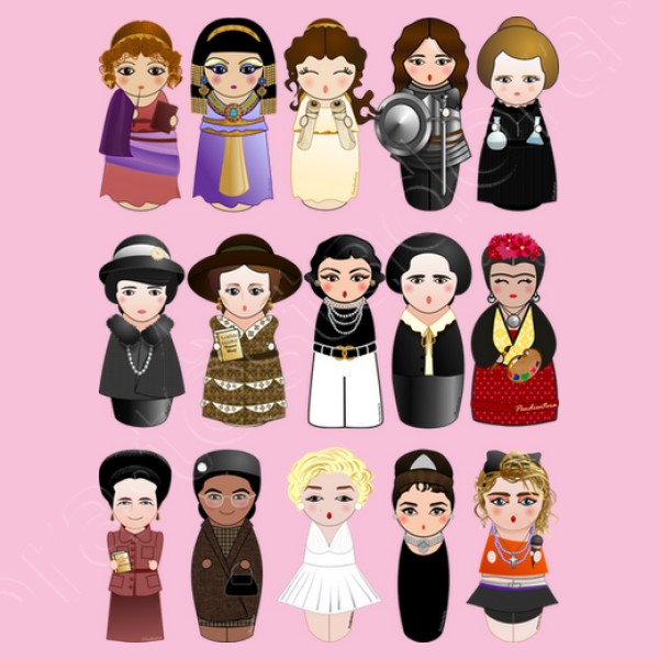 Kokeshis Mujeres en la Historia 2.0