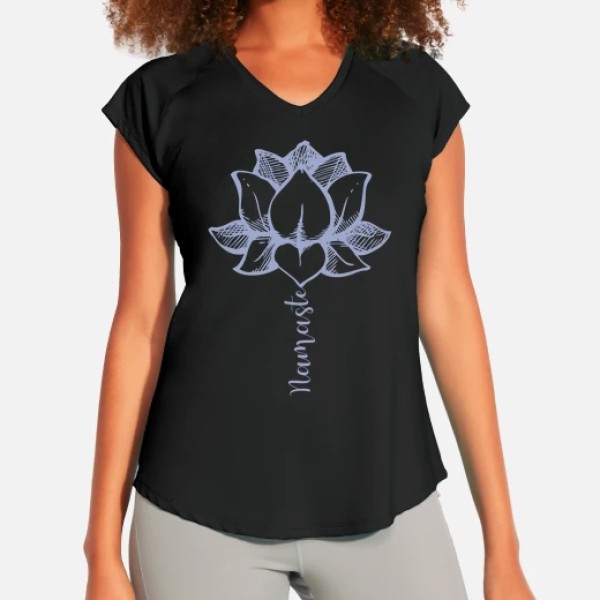 Camiseta deporte mujer Yoga lotus how to meditate namaste lotus