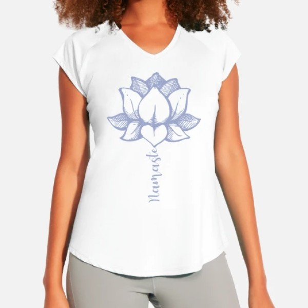 Camiseta deporte mujer Yoga lotus how to meditate namaste lotus