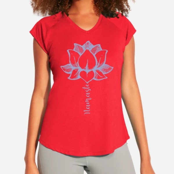 Camiseta deporte mujer Yoga lotus how to meditate namaste lotus