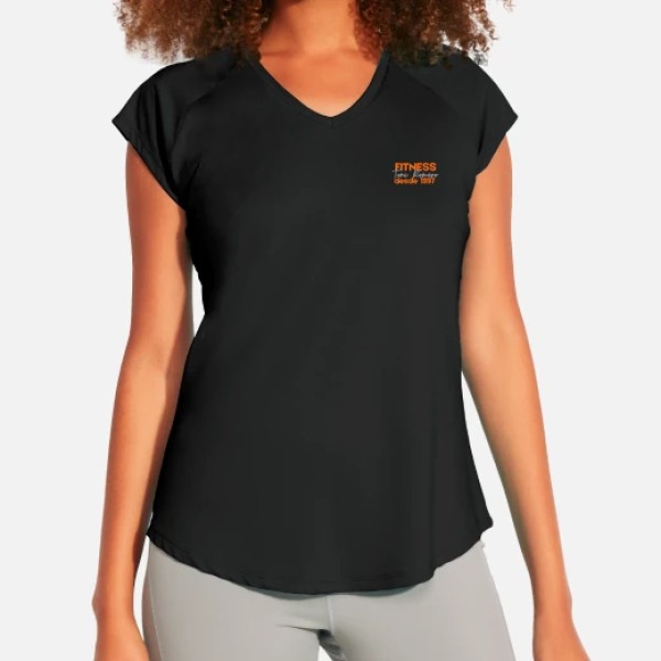 Mujer, deportiva fitness, negra