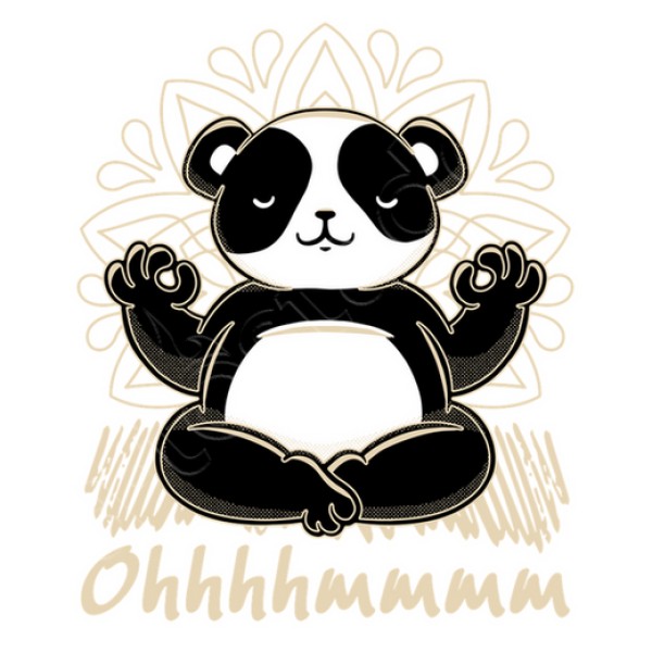 Camiseta deporte mujer Yoga panda meditaciu00f3n qigong gimnasia