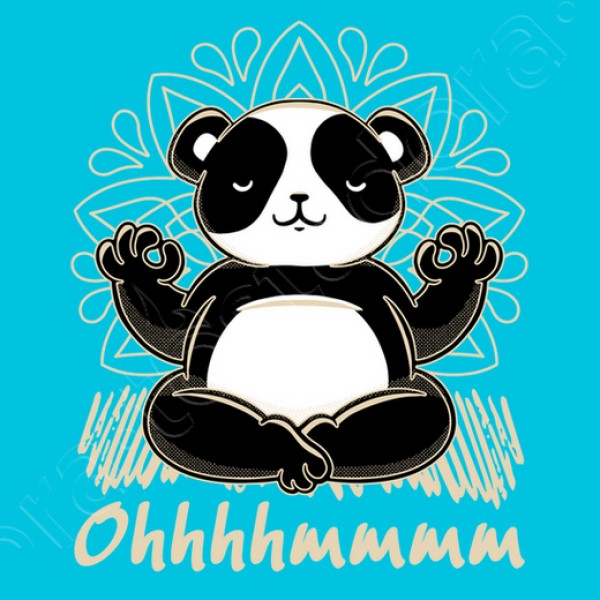 Camiseta deporte mujer Yoga panda meditaciu00f3n qigong gimnasia