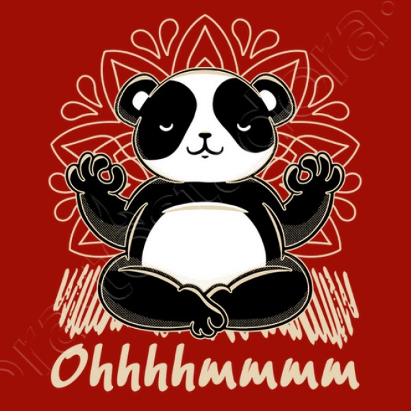 Camiseta deporte mujer Yoga panda meditaciu00f3n qigong gimnasia