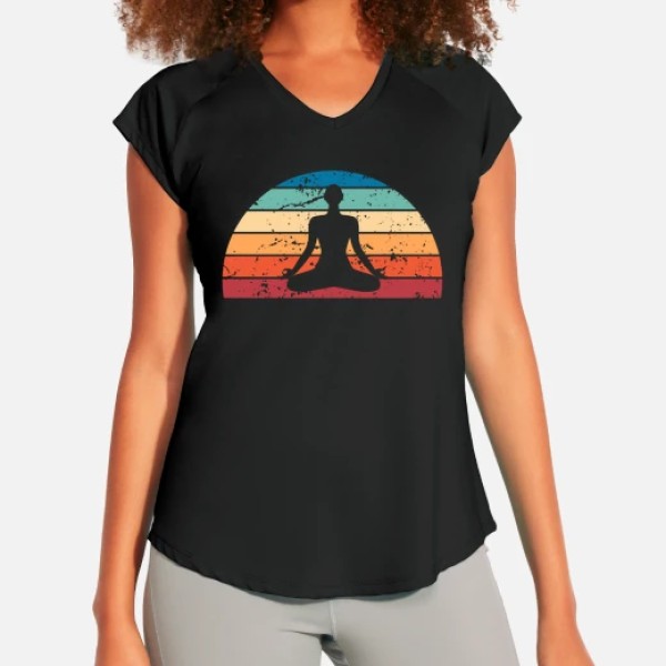 retro meditaciu00f3n puesta de sol vintage