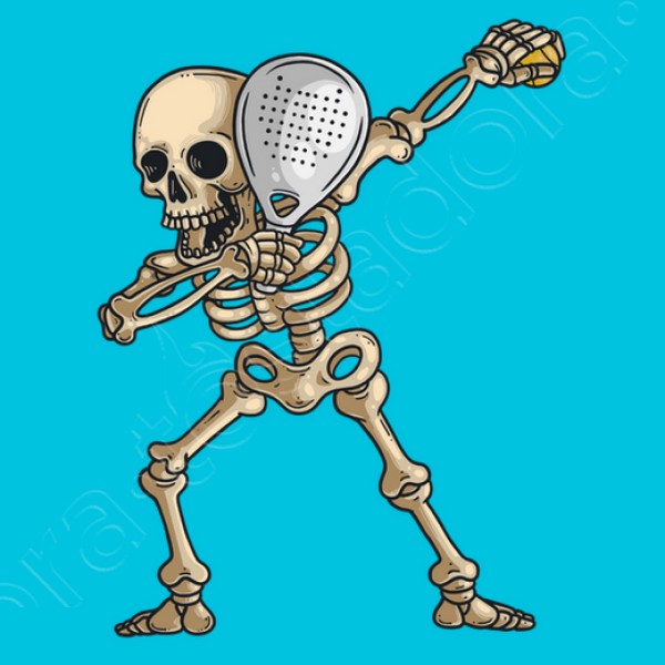 jugador de pu00e1del frotando esqueleto cru00e1