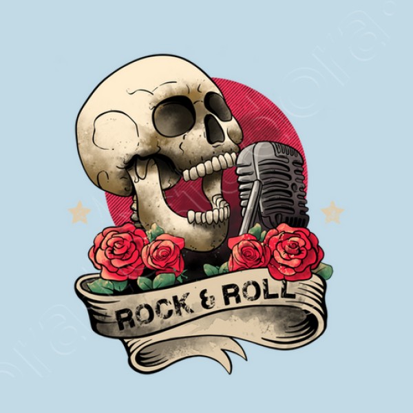 vamos a rockear rock and roll esqueleto