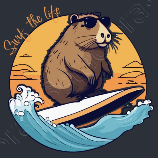 Capibara Surfeando